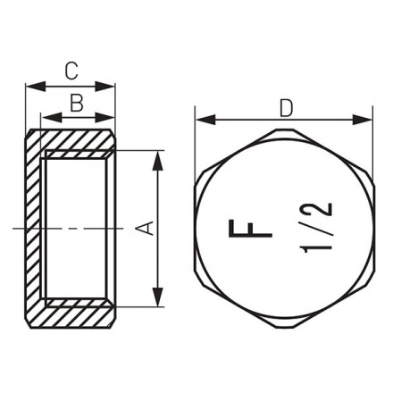 Заглушка Ferro хром вр 3/4 ZAS3C