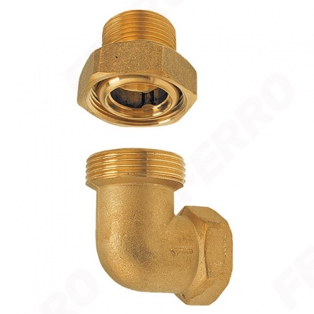Муфта угловая с о-рингом Ferro латунь нр-вр 3/8 SGU4