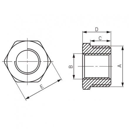 Редукция Ferro хром вр1/2-нр3/8 R02C