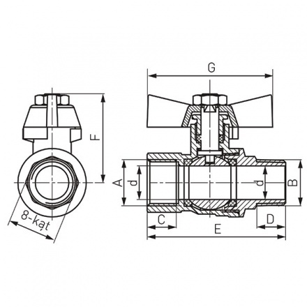 Шаровой кран Ferro HERCULES 40 бар нр-вр3/4 KMH21