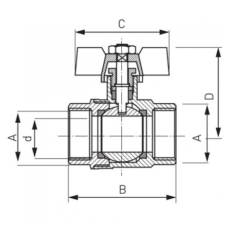 Шаровой кран Ferro NORMAL 25 бар вр-вр1 KM3