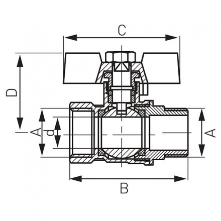 Шаровой кран Ferro STANDARD 16 бар нр-вр3/4 KMS21