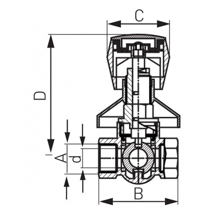 Шаровой кран Ferro скрытого монтажа 10 бар вр-вр1/2 KPP1P