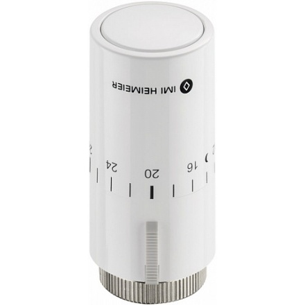 Термостатическая головка Halo белого цвета (6-28°C)