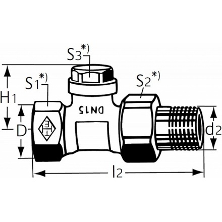 Радиаторный проходной клапан Regulux 1/2