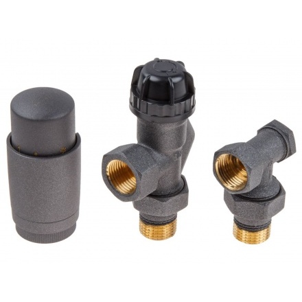 Комплект кранов для радиаторов AV осевой серый 1/2"