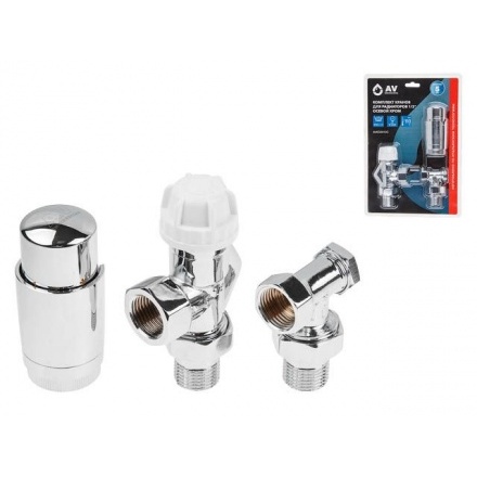 Комплект кранов для радиаторов AV осевой хром 1/2"