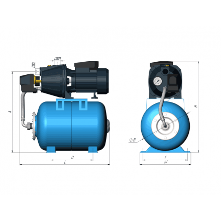Насосная станция UNIPUMP AUTO JET 100 S-50 (нержавеющая сталь)