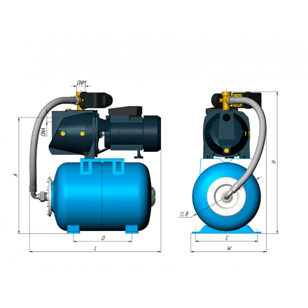 Насосная станция UNIPUMP AUTO JSW 55-50 (сталь)