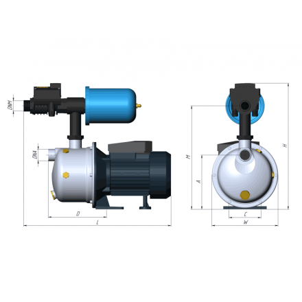 Насосная станция UNIPUMP АКВАРОБОТ JS 100 S-24 (сталь)