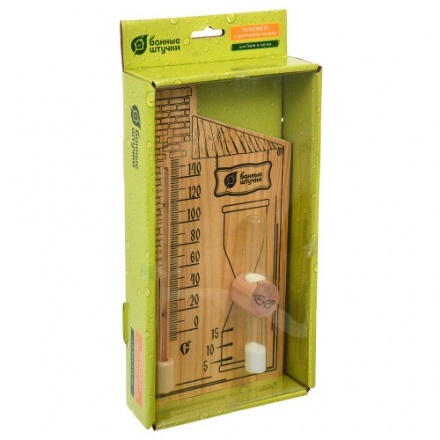 Термометр с песочными часами для бани и сауны 18036