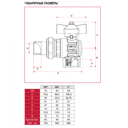 Кран ITAP шаровой угловой для коллекторов 3/4", ручка-бабочка (2980034)