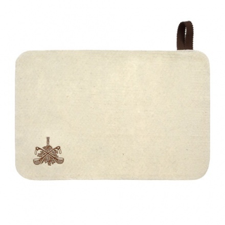 Коврик белый с вышитым логотипом, войлок 100%, 41416