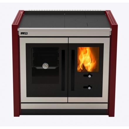 Плита на дровах MBS Strong бордовая