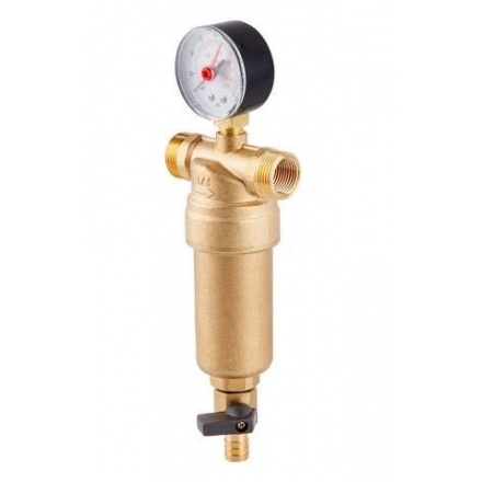 Фильтр магистральный самопромывной AV Engineering 1/2" 100 мкм с манометром