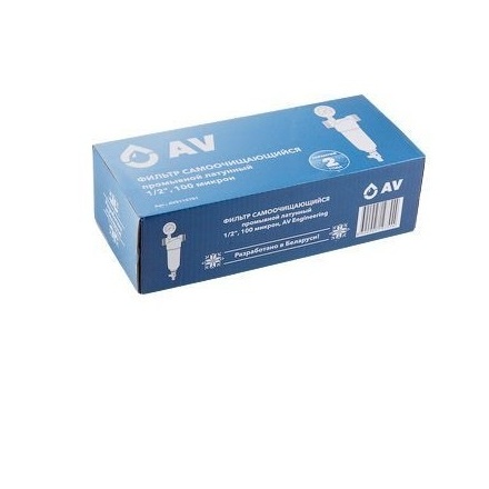 Фильтр магистральный самопромывной AV Engineering 1/2" 100 мкм с манометром