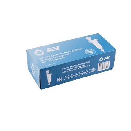 Фильтр магистральный самопромывной AV Engineering 3/4" 100 мкм с манометром