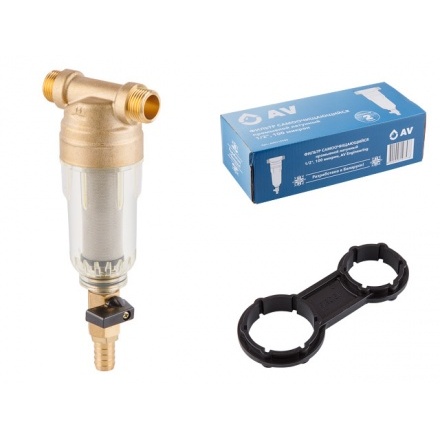 Фильтр магистральный самопромывной AV Engineering 1/2" 100 мкм (AVE115703)