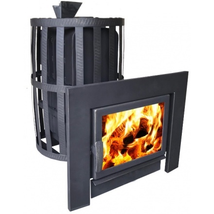 Печь-камин Воевода флагман 20 сетчатый кожух закрытая каменка
