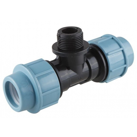 Тройник ПНД компрессионный с наружной резьбой AV ENGINEERING