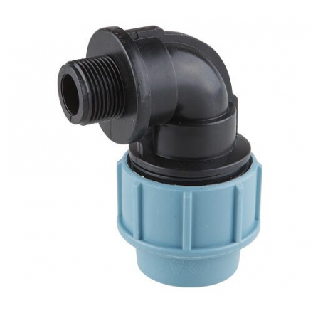 Угольник ПНД компрессионный с наружной резьбой AV ENGINEERING