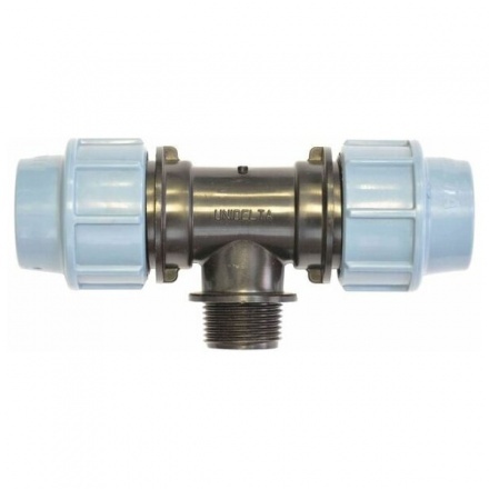 Тройник ПНД компрессионный 20х1/2"х20 с наружной резьбой UNIDELTA (1010020002001)