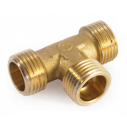 Тройник латунный 1/2" с наружной резьбой GENERAL FITINGS (270010H040404A)