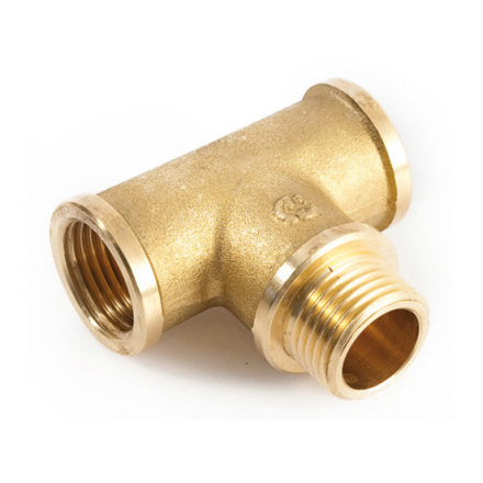 Тройник латунный 1/2" с внутренней-наружной резьбой GENERAL FITINGS (270015H040404A)