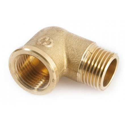 Угольник латунный 1/2" с внутренней-наружной резьбой GENERAL FITINGS (2700F8H040400A)