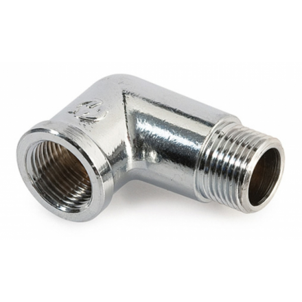 Угольник латунный 1/2" с внутренней-наружной резьбой хром GENERAL FITINGS (2700F8B040400A)