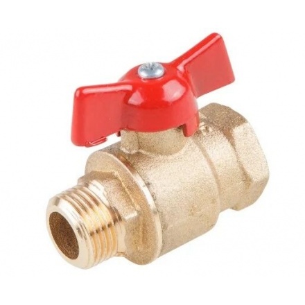 Кран шаровой 1/2" наружная-внутренняя резьба, бабочка ЦВЕТЛИТ (ЦРБ0033)