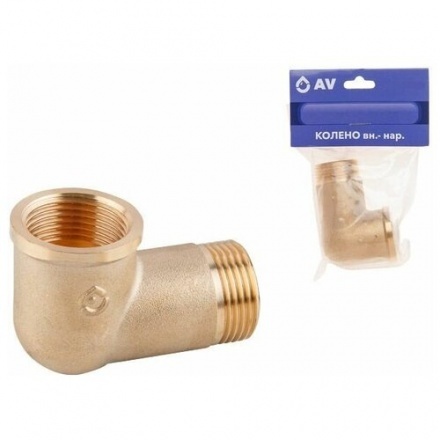 Угольник латунный внутренняя-наружная 3/4" AV ENGINEERING (AVE307002)