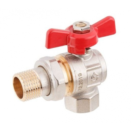 Кран шаровый угловой 1" нар-вн бабочка AV Engineering (AVE094001E)