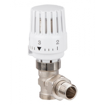 Кран вентильный для радиатора 1/2"х3/4" угловой с термоголовой AV ENGINEERING (AVE298512)