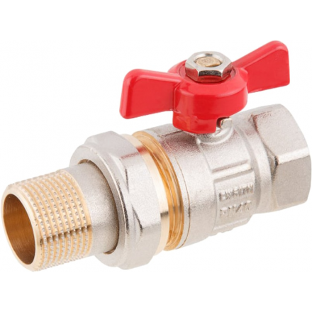 Кран шаровой 1" PN40 нар.-вн. резьба бабочка AV ENGINEERING (AVE094001)