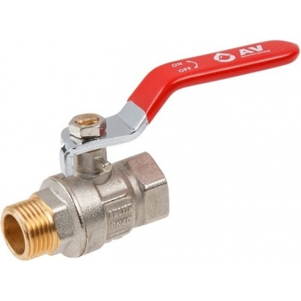 Кран шаровой 1 1/2" PN25 с внутренней-наружной резьбой ручка AV ENGINEERING (AVE091112)