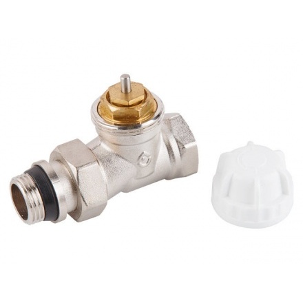 Кран вентильный для радиатора 1/2" прямой под термоголову AV ENGINEERING с кольцом (AVE298412)