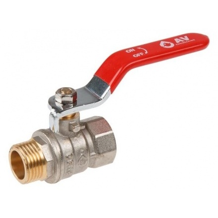 Кран шаровой 1/2" PN30 с внутренней-наружной резьбой ручка AV ENGINEERING (AVE140012)