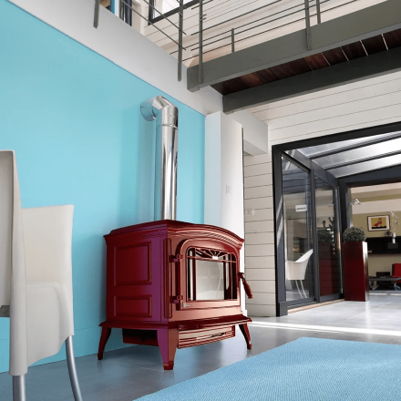 Печь-камин Invicta Bradford красная эмаль