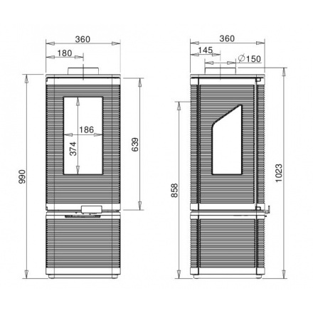 Печь-камин Invicta Iwaki on base