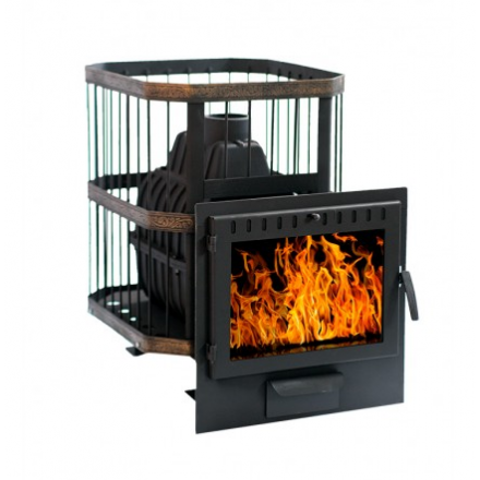 Печь для бани Сибирь-20 с панорамной дверцей (Сетка) 5392
