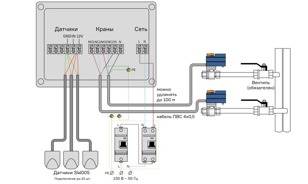 подключение датчиков к модулю управления