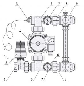 Насосно-смесительный узел для коллекторных систем