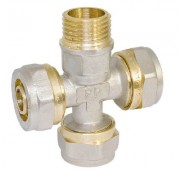 Крестовина обжимная 16x16x16x½"M PROFACTOR 