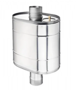 (GS) Бак на трубе для печи,  50л, ф 115, AISI 439/1,0мм, (штуцер 3/4")