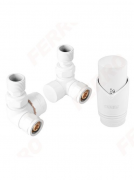 Комплект термостатический угловой GT30 1/2" белый Ferro