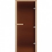 Дверь для бани ComfortProm 800х1900 БРОНЗА МАТОВАЯ коробка ОСИНА