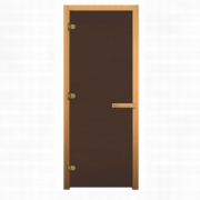 Дверь для бани ВЕЗУВИЙ Бронза 2010x810 мм 716 CR Магнит ОСИНА (стекло 8 мм, 3 петли)