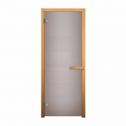 Стеклянная дверь для сауны Везувий Сатин Матовая 1900x700 716 CR (осина, стекло 6 мм, 2 петли)