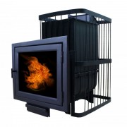 Печь банная ComfortProm РЕТРО ЧУГУН закрытая каменка панорама 26 м3